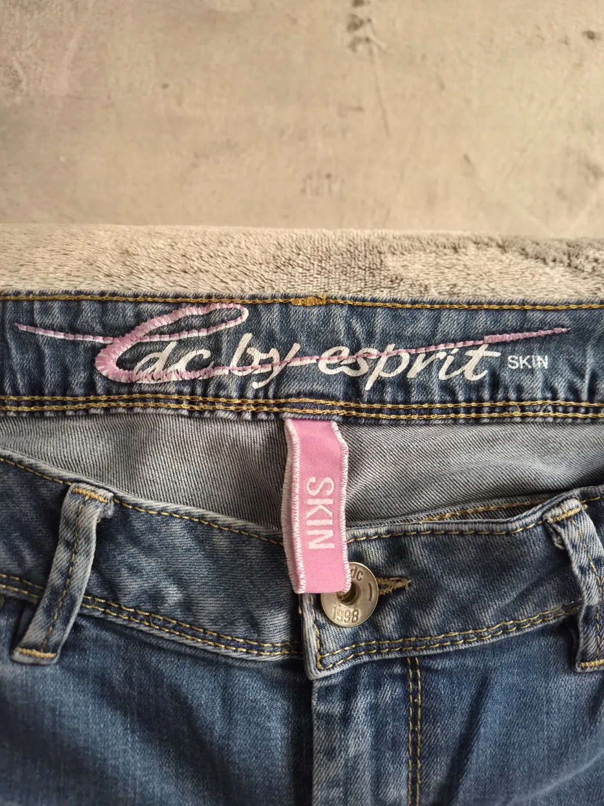 Blugi slim fit Esprit M | Albastru, Lungi, Talie medie, Slim fit, Monocrom, Prespălați Cu umbre - Image 3