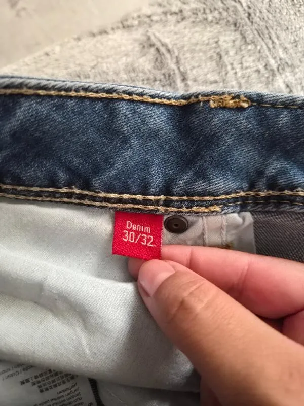 Blugi slim fit Esprit M | Albastru, Lungi, Talie medie, Slim fit, Monocrom, Prespălați Cu umbre - Image 4