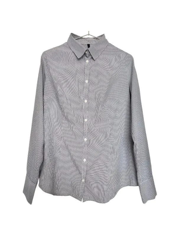 Cămașă Stile Benetton L | Gri, Normal, Mânecă lungă, Regular Standard fit, Dungi, Bumbac