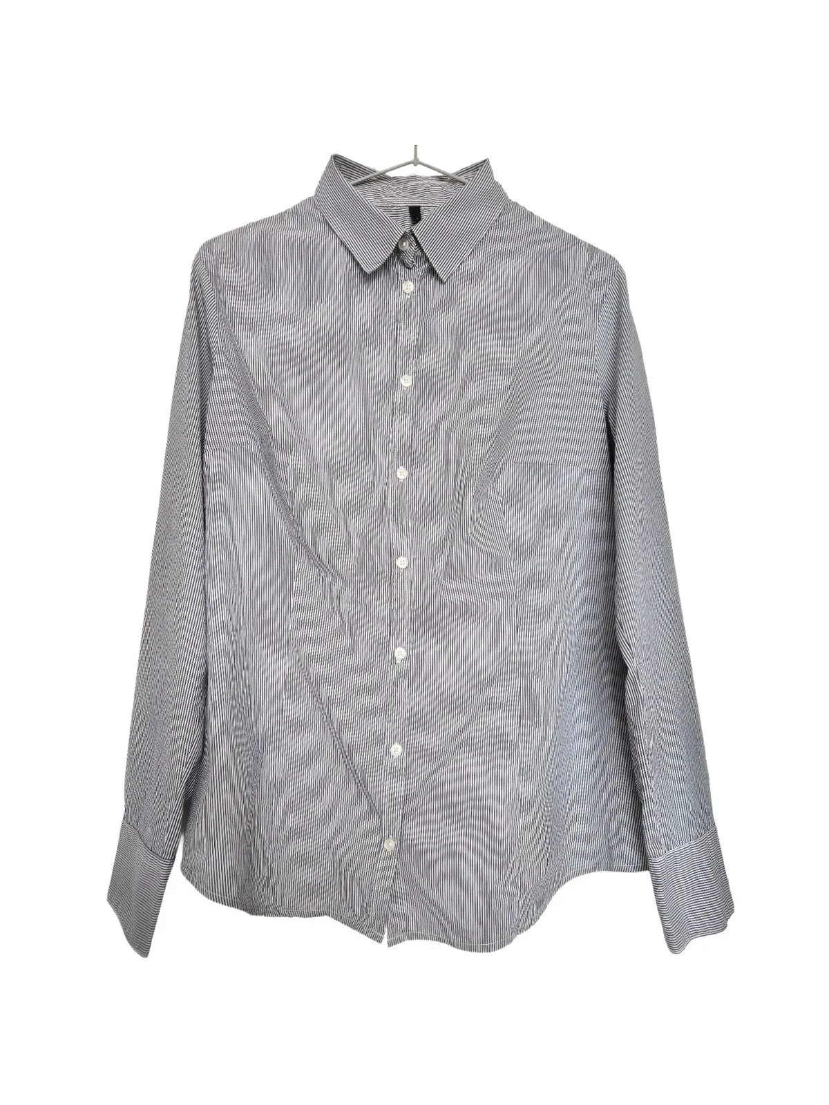 Cămașă Stile Benetton L | Gri, Normal, Mânecă lungă, Regular Standard fit, Dungi, Bumbac