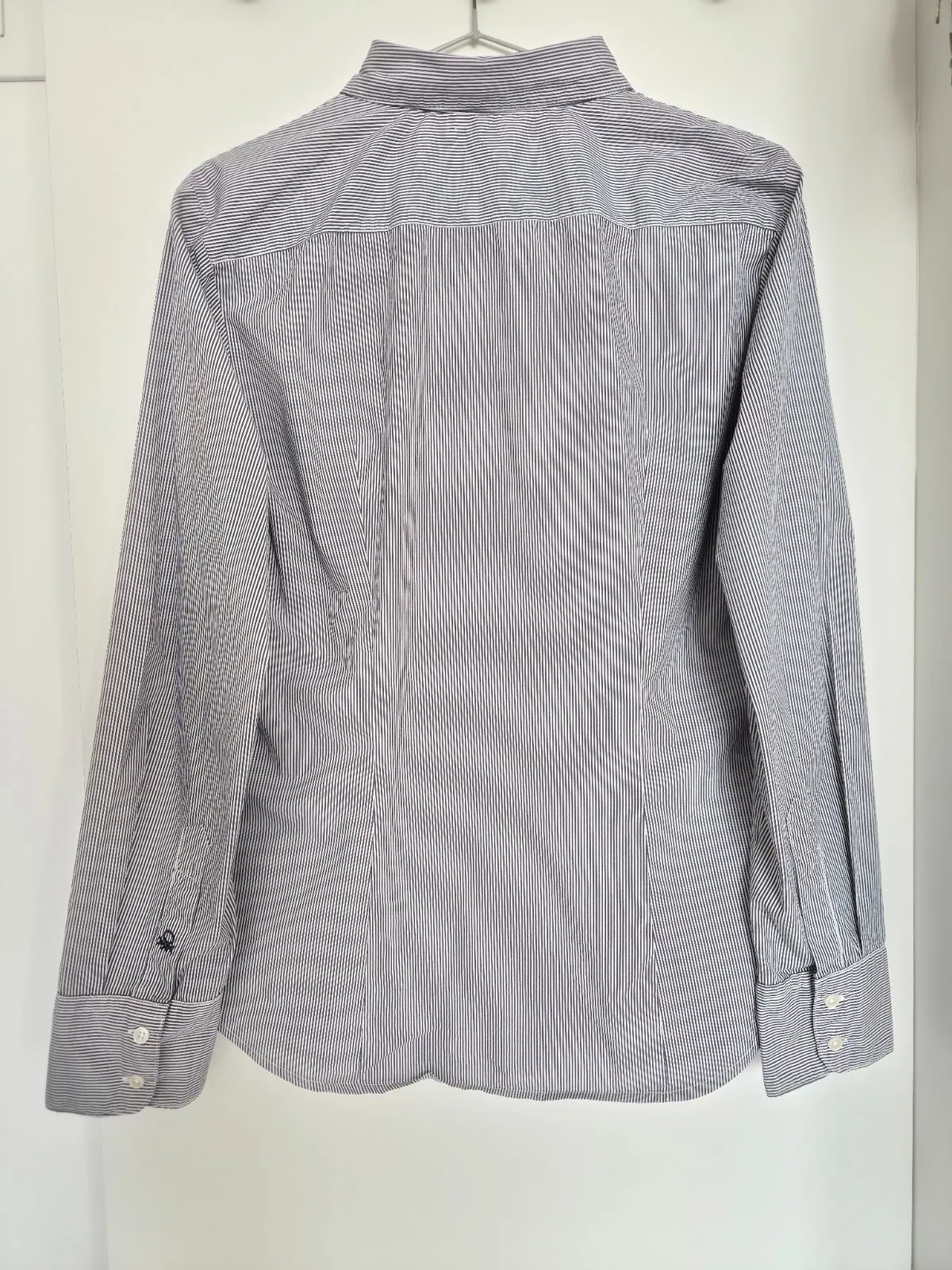 Cămașă Stile Benetton L | Gri, Normal, Mânecă lungă, Regular Standard fit, Dungi, Bumbac - Image 2