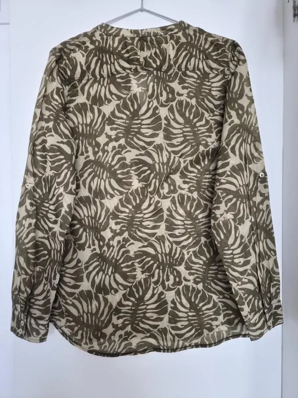 Bluză Emily Van Den Berg EU 40 | Khaki, Normal, Mânecă lungă, Regular Standard fit, Floral & Tropical, Paiete, Bumbac - Image 2