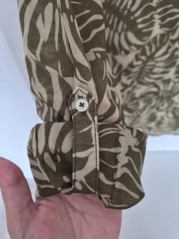 Bluză Emily Van Den Berg EU 40 | Khaki, Normal, Mânecă lungă, Regular Standard fit, Floral & Tropical, Paiete, Bumbac - Image 6