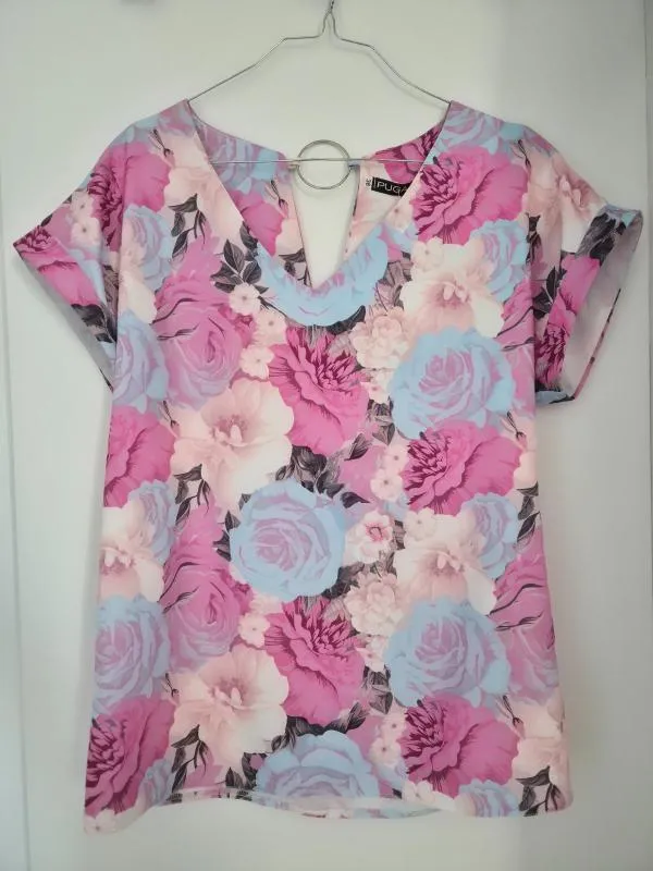Bluză Puga EU 36 | Multicolor, Normal, Mânecă scurtă, Regular Standard fit, Floral & Tropical, Vâscoză - Image 6