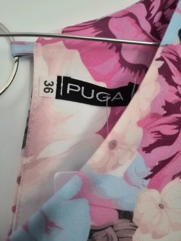 Bluză Puga EU 36 | Multicolor, Normal, Mânecă scurtă, Regular Standard fit, Floral & Tropical, Vâscoză - Image 3