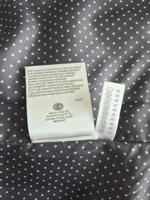 Sacou C&A EU 40 | Gri, Normal, Regular Standard fit, Monocrom, Bumbac - Image 8
