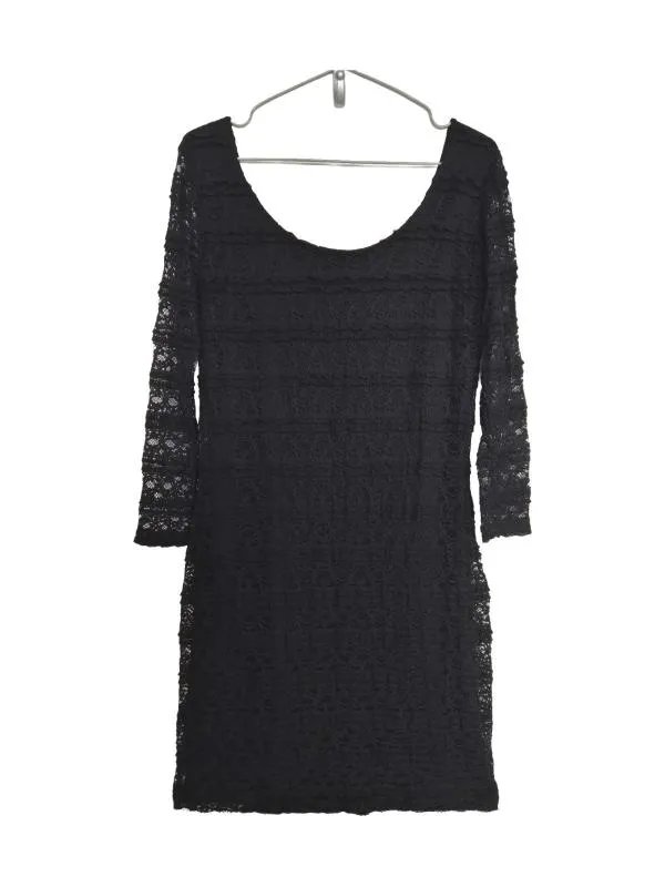 Rochie de seară Mini Atmosphere EU 44 | Negru, Mânecă trei sferturi, Monocrom, Dantelă, Poliester