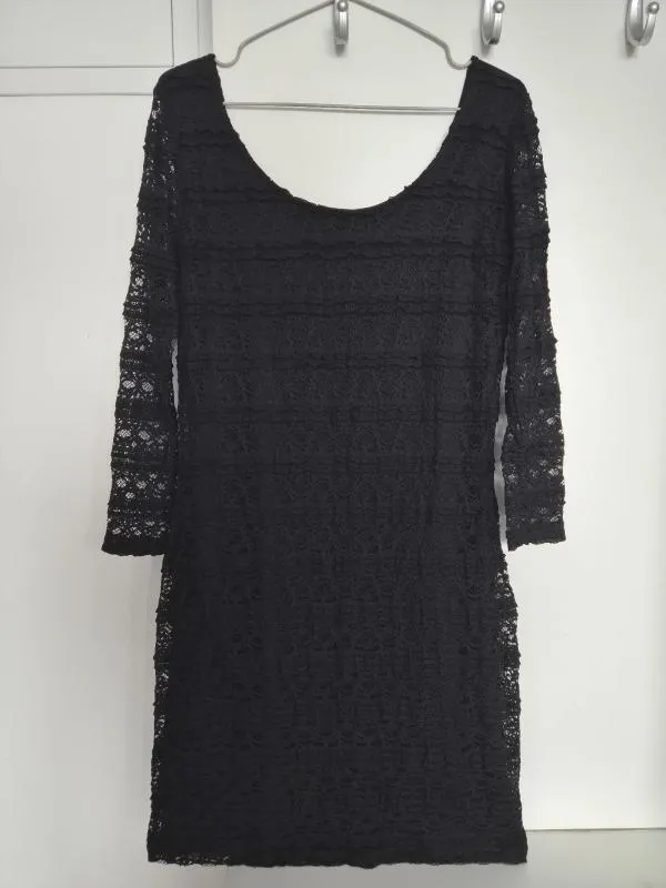 Rochie de seară Mini Atmosphere EU 44 | Negru, Mânecă trei sferturi, Monocrom, Dantelă, Poliester - Image 7