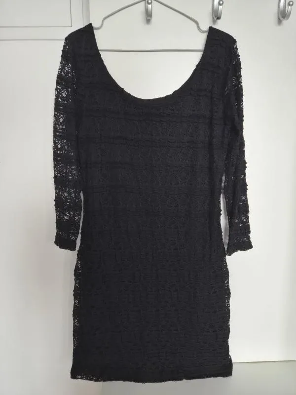 Rochie de seară Mini Atmosphere EU 44 | Negru, Mânecă trei sferturi, Monocrom, Dantelă, Poliester - Image 2