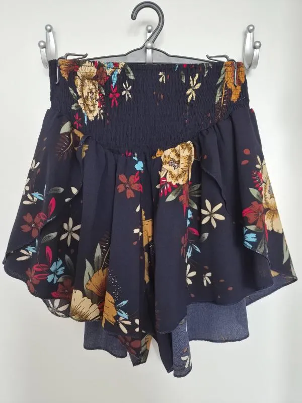 Pantaloni Scurți Shein L | Bleumarin, Talie înaltă, Regular (Standard) fit, Clasici Casual, Floral & Tropical, Bumbac - Image 5