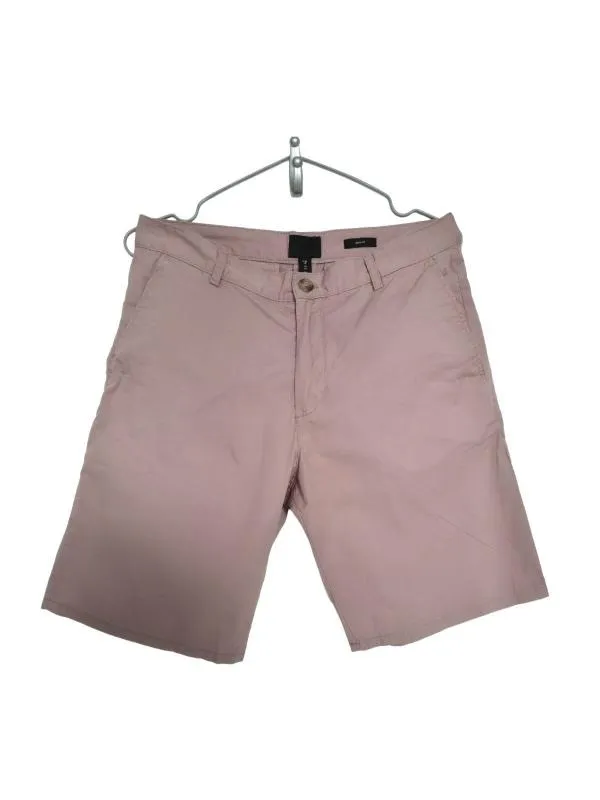 Pantaloni scurți slim fit H&M S | Roz, Clasici Casual, Monocrom, Bumbac