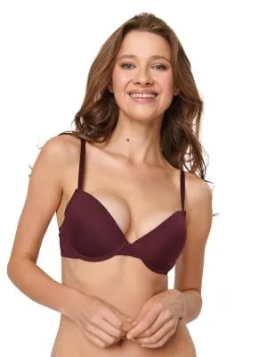 Sutien Sinsay EU 36 | Burgundy, Monocrom, Poliamidă