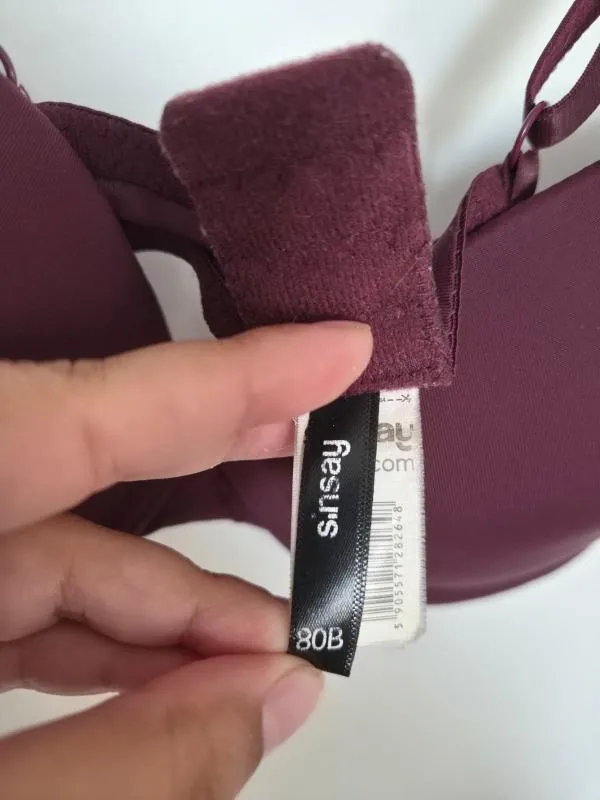 Sutien Sinsay EU 36 | Burgundy, Monocrom, Poliamidă - Image 6