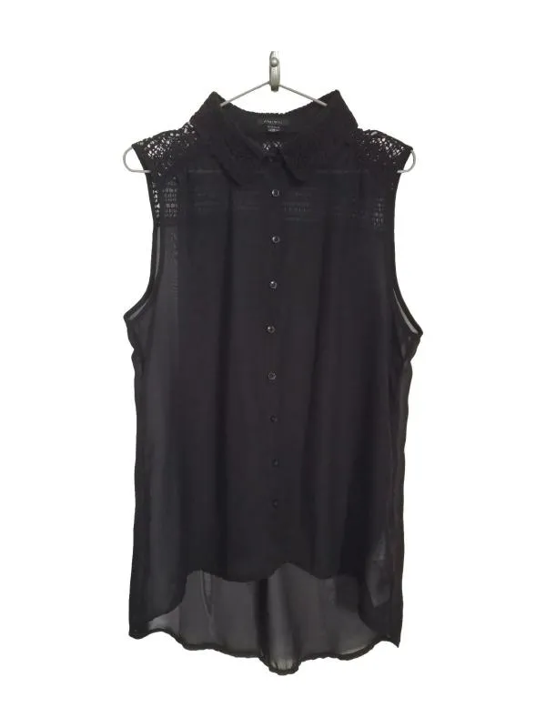 Cămașă Amisu L | Negru, Lung, Fără mâneci, Regular   Standard fit, Monocrom, Transparent, Poliester
