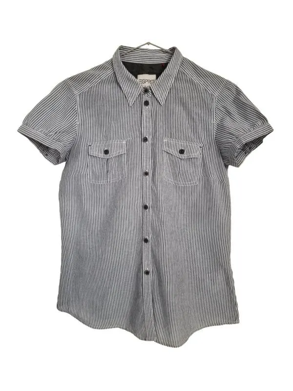 Cămașă Esprit EU 38 | Gri, Normal, Mânecă scurtă, Regular Standard fit, Dungi, Bumbac