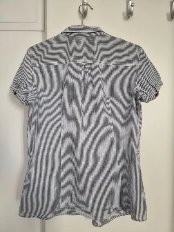 Cămașă Esprit EU 38 | Gri, Normal, Mânecă scurtă, Regular Standard fit, Dungi, Bumbac - Image 2