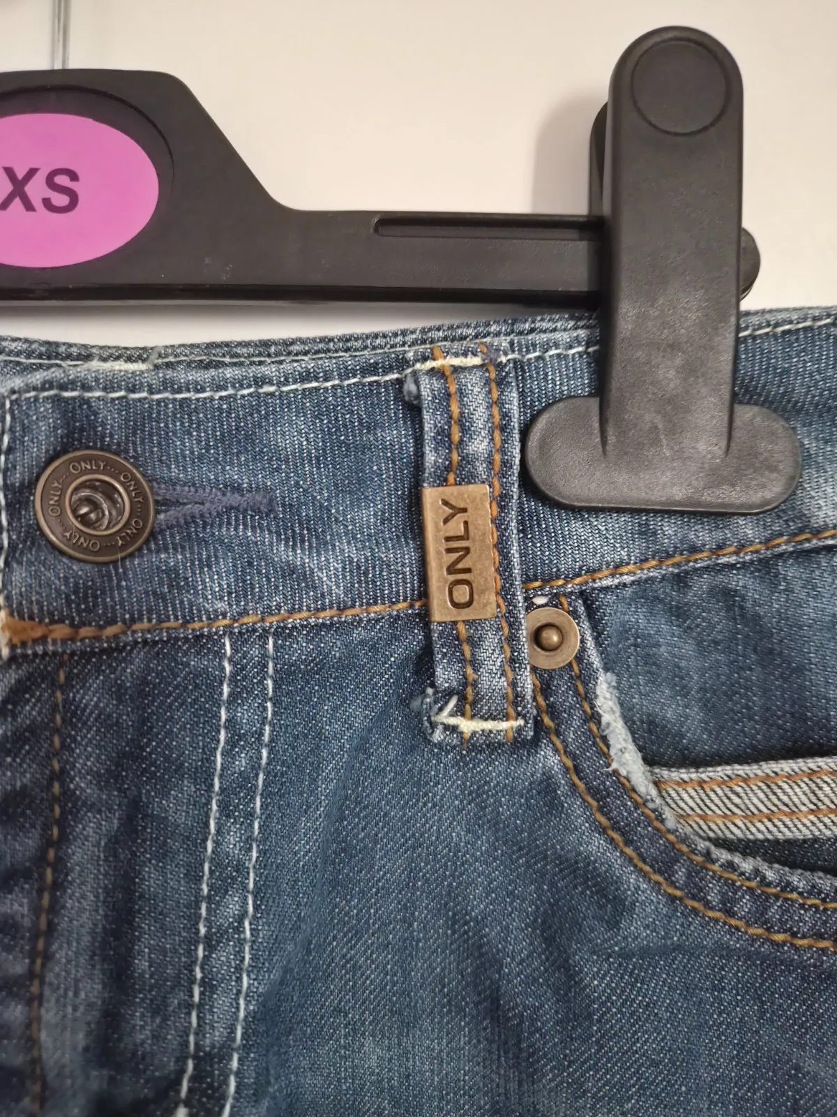 Fustă Mini Only M | Albastru, Talie medie, Dreaptă (Straight) fit, Monocrom, Denim - Image 5