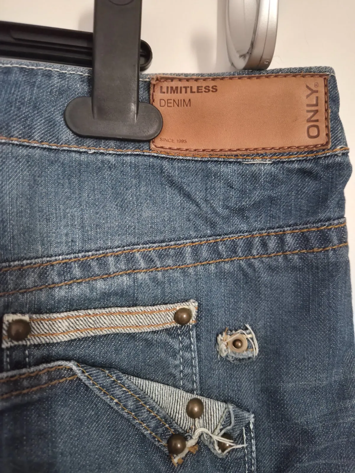 Fustă Mini Only M | Albastru, Talie medie, Dreaptă (Straight) fit, Monocrom, Denim - Image 6