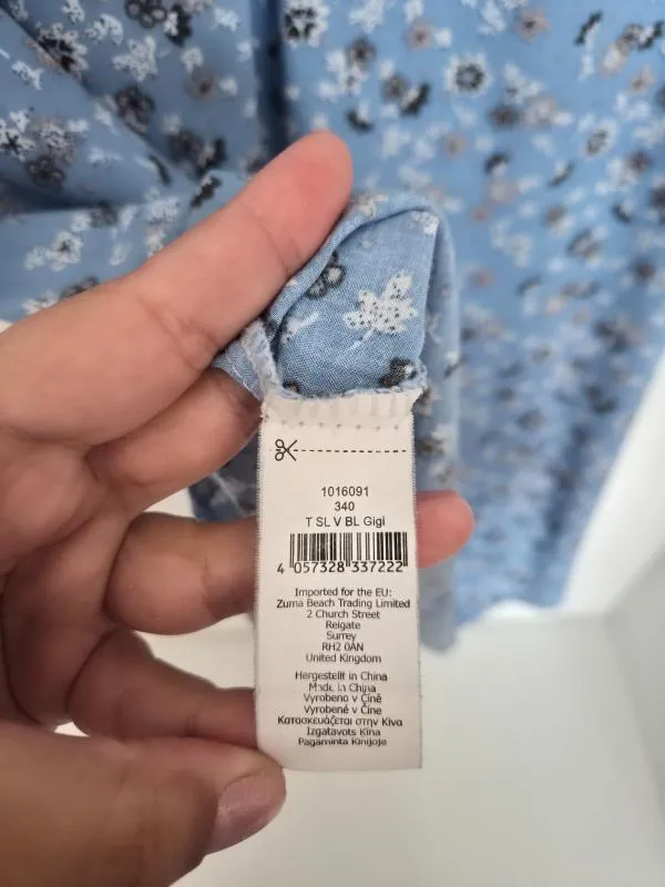 Cămașă Colloseum M | Bleu, Normal, Fără mâneci, Regular Standard fit, Buline & Imprimeuri mici, Broderie, Vâscoză - Image 4