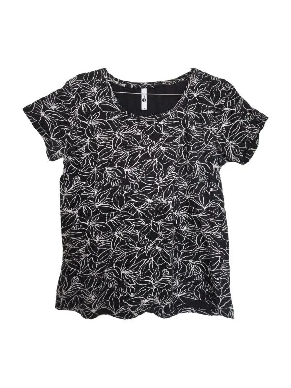 Tricou Ever.Me M | Negru, Normal, Regular   Standard fit, Floral & Tropical, Bumbac