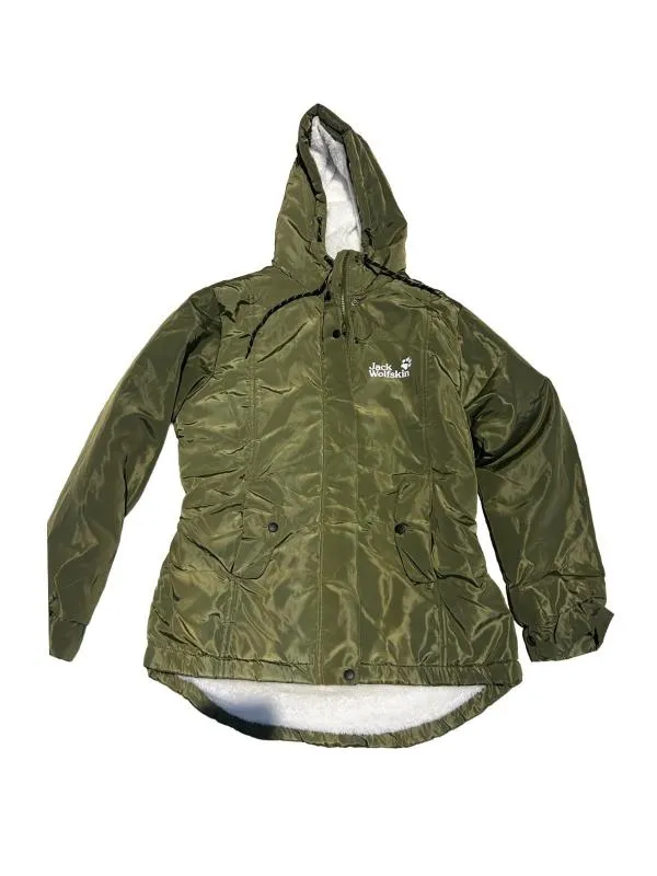 Geacă parka Jack Wolfskin XL | Khaki, Cu glugă