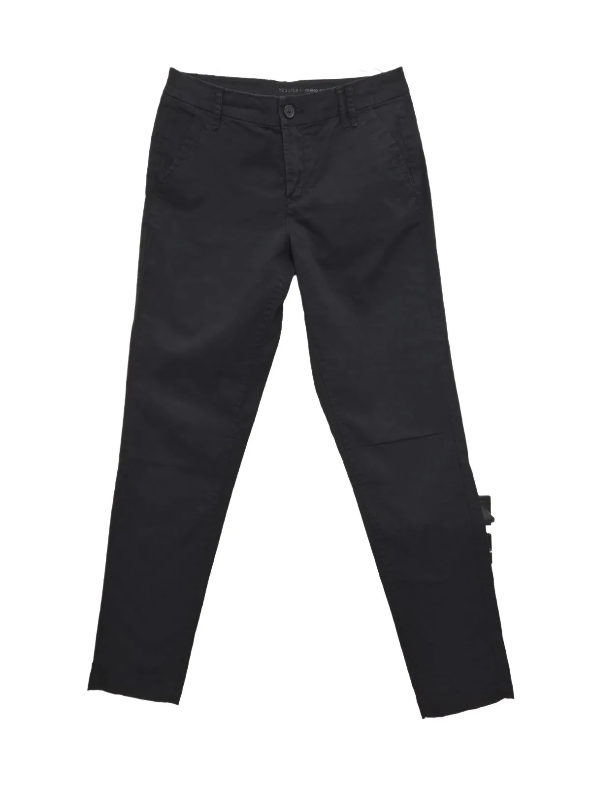 Pantaloni Chino Slim fit C&A EU 38 | Negru, Lungi, Talie medie, Monocrom, Bumbac