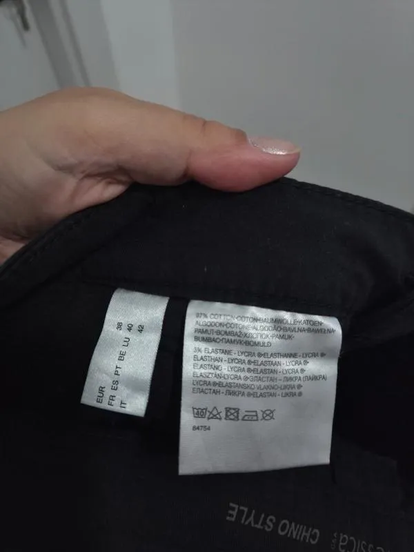 Pantaloni chino slim fit C&A EU 38 | Negru, Lungi, Talie medie, Monocrom, Bumbac - Image 4