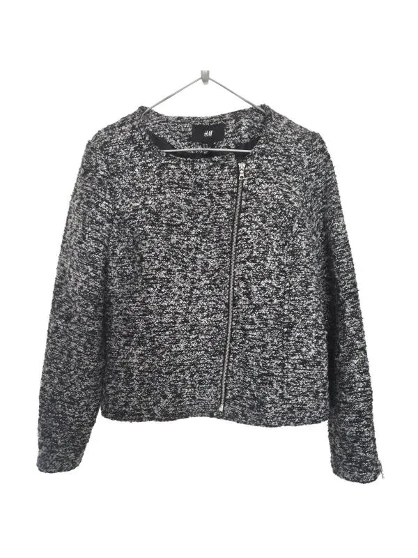 Blazer H&M EU 40 | Gri, Fără glugă, Monocrom, Poliester