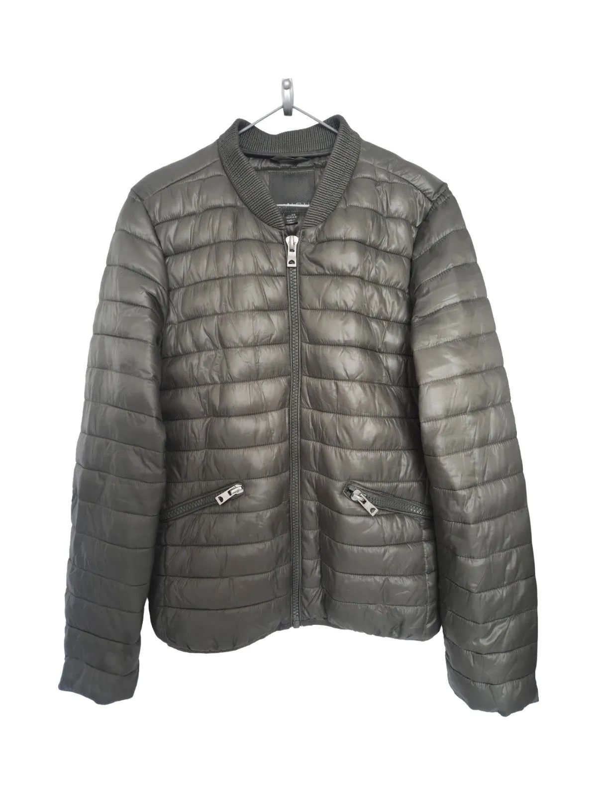 Geacă matlasată Amisu EU 38 | Khaki, Fără glugă, Monocrom, Poliester