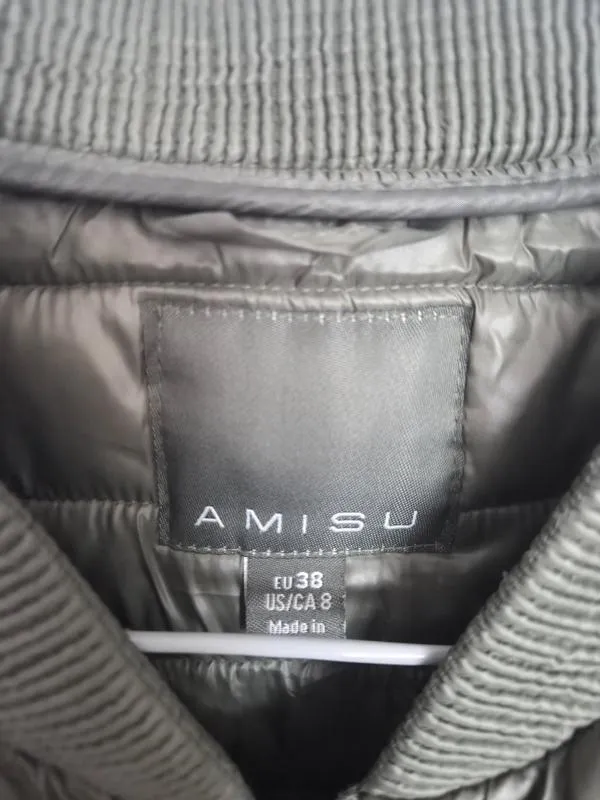Geacă matlasată Amisu EU 38 | Khaki, Fără glugă, Monocrom, Poliester - Image 3