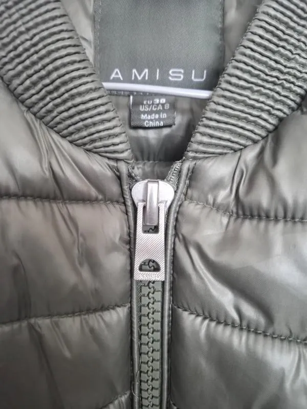 Geacă matlasată Amisu EU 38 | Khaki, Fără glugă, Monocrom, Poliester - Image 4