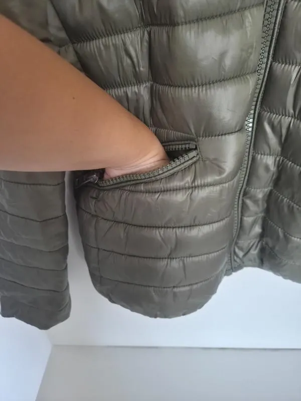 Geacă matlasată Amisu EU 38 | Khaki, Fără glugă, Monocrom, Poliester - Image 5