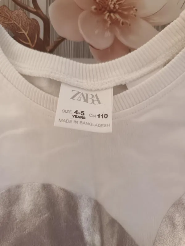 Bluză Zara Fete 4 ani (99-104 cm) | Alb - Image 3