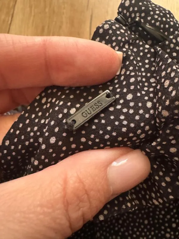 Fustă Mini Guess S | Negru, Talie înaltă, Cu volane fit, Buline & Imprimeuri mici, Poliester - Image 4