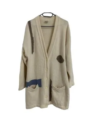 Cardigan Le Truc L | Crem, Lung, Regular   Standard fit, Lână