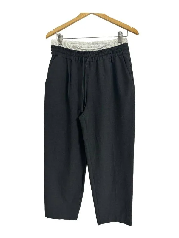 Pantaloni straight (drepți) fit Zara M | Gri, Lungi, Talie înaltă, Clasici Casual, Bumbac