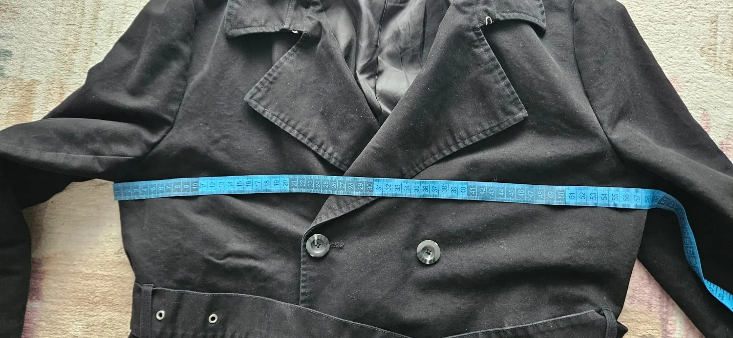 Trenci ASOS L | Negru, Fără glugă, Monocrom - Image 3