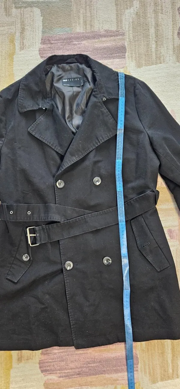 Trenci ASOS L | Negru, Fără glugă, Monocrom - Image 4