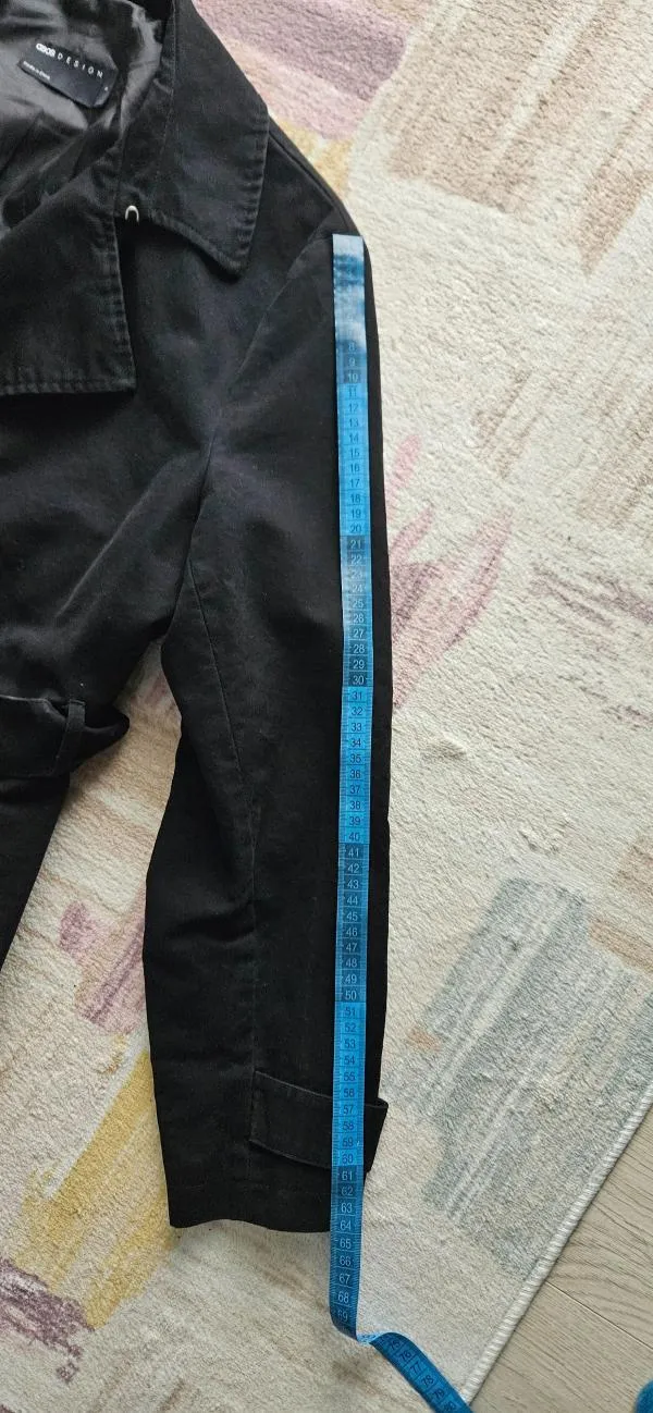 Trenci ASOS L | Negru, Fără glugă, Monocrom - Image 5