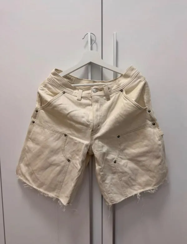 Pantaloni Scurți Wide Leg fit Levi's UK 28 | Bej, Talie înaltă, Clasici   Casual, Bumbac - Image 4
