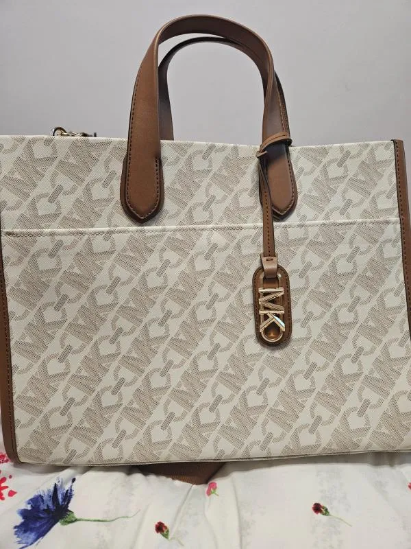 Geantă de umăr Michael Kors | Bej, Logo - Image 3
