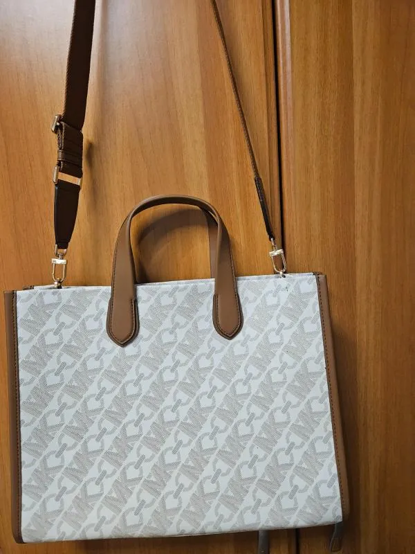 Geantă de umăr Michael Kors | Bej, Logo - Image 4
