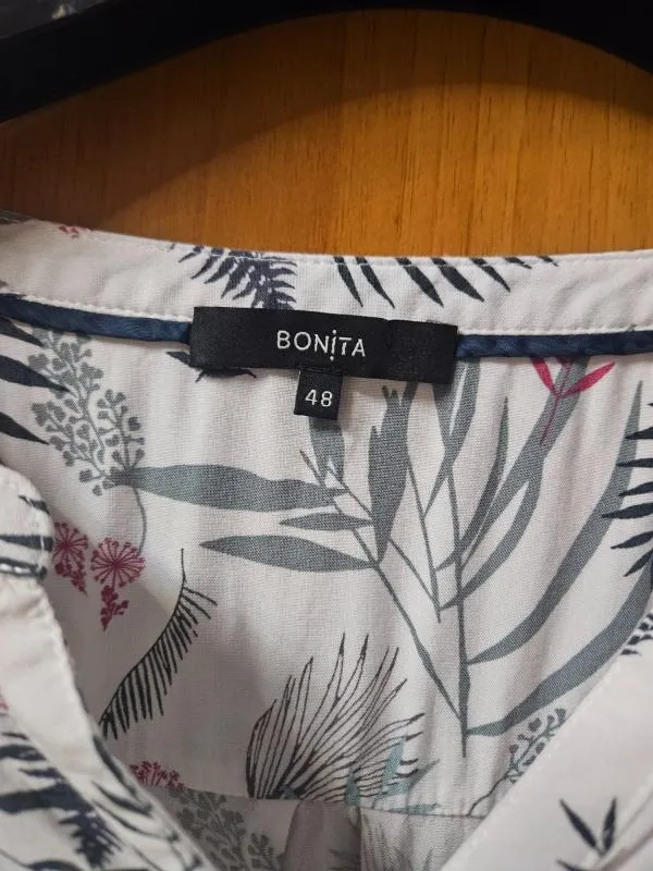 Bluză Bonita EU 48 | Alb, Normal, Mânecă lungă, Regular   Standard fit, Floral & Tropical - Image 3