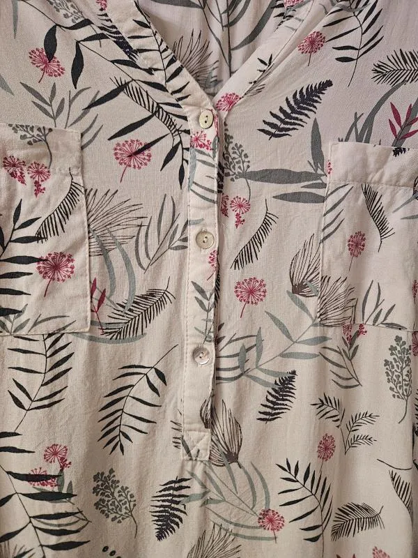 Bluză Bonita EU 48 | Alb, Normal, Mânecă lungă, Regular   Standard fit, Floral & Tropical - Image 2