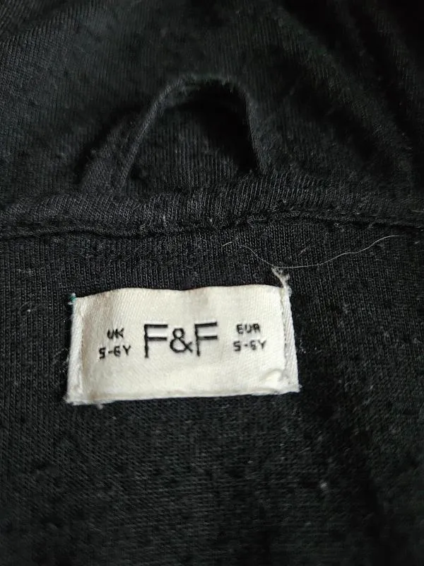 Geacă de iarnă F&F Fete 6 ani (111-116 cm) | Negru, Cu glugă, Blană artificială - Image 2