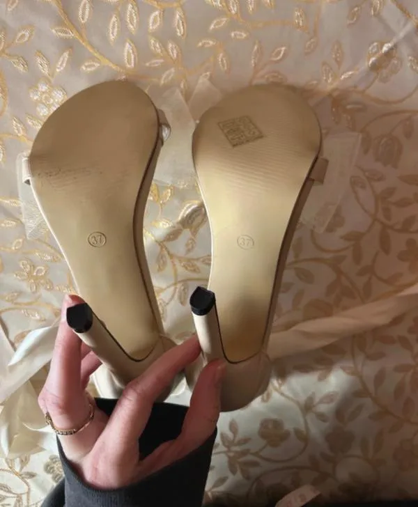Sandale cu toc înalt stiletto Shein EU 37 | Bej - Image 4