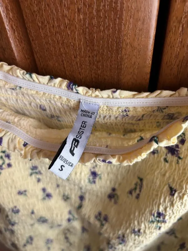 Bluză FB Sister S | Galben, Normal, Mânecă trei sferturi, Regular   Standard fit, Buline & Imprimeuri mici, Vâscoză - Image 6