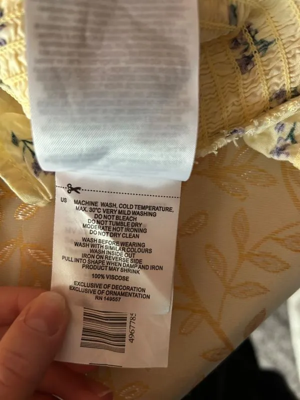 Bluză FB Sister S | Galben, Normal, Mânecă trei sferturi, Regular   Standard fit, Buline & Imprimeuri mici, Vâscoză - Image 7