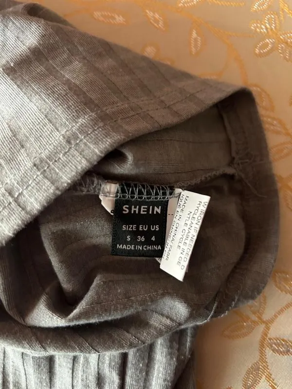 Bluză Cropped (Scurt) Shein S | Gri, Mânecă lungă, Regular   Standard fit, Poliester - Image 5