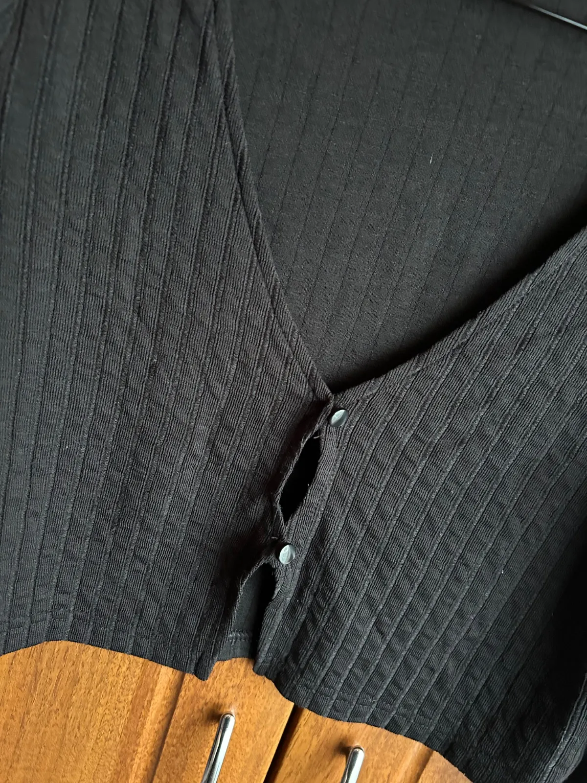 Cardigan Cropped (Scurt) H&M M | Negru, Regular   Standard fit, Poliester - Image 2